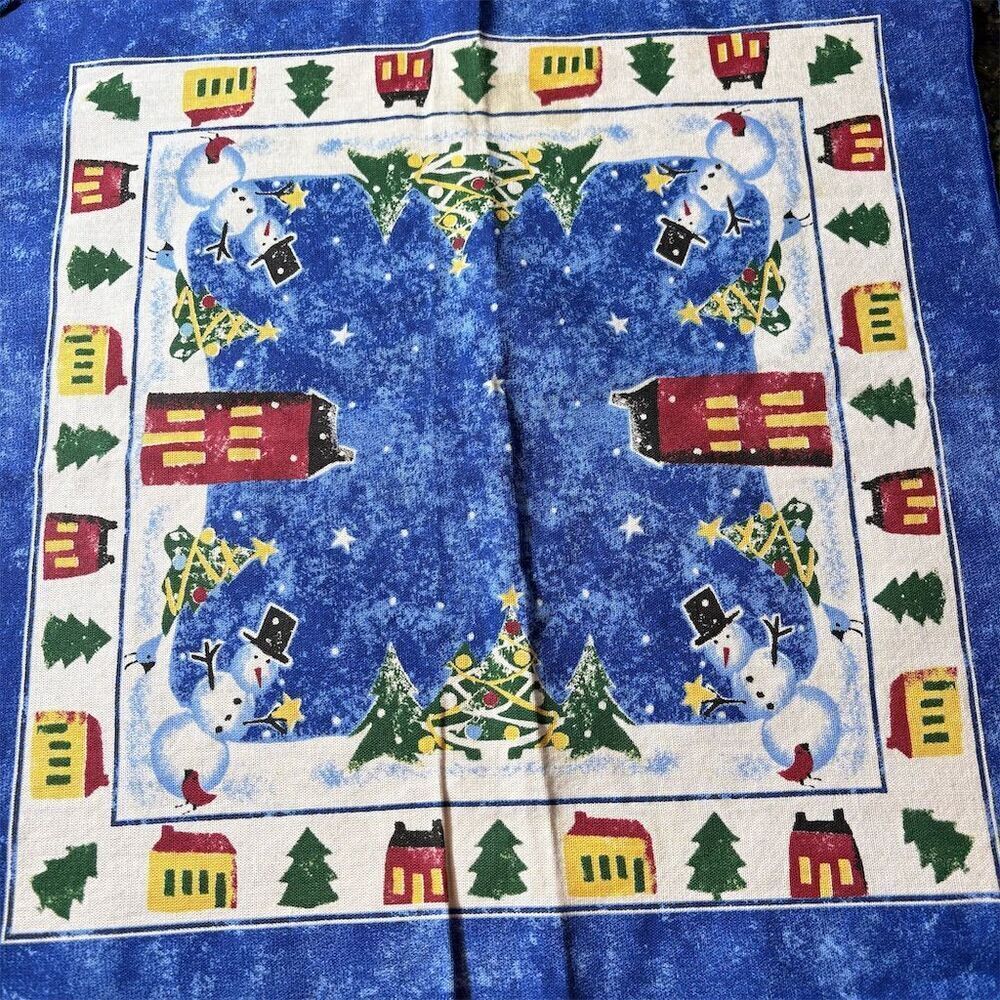 Festive Snowman Winter Scene Placemats Set of 2 Christmas Decor
